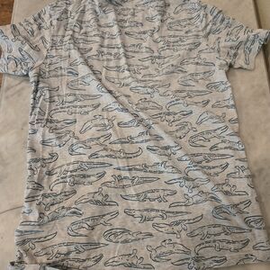 Boy's Gray Crocodile Print Shirt XL